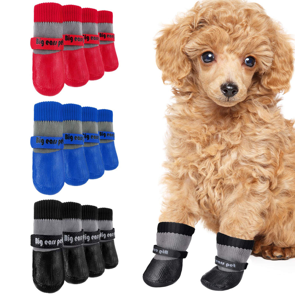 Weewooday 12 Pieces Dog Socks Non-Slip Dog Boots with Straps Rubber Sole Grippers Outdoor Paw Protectors Waterproof Dog Socks Boots Hardwood Floors Paw Protectors for Dogs Small - PawsPlanet Australia