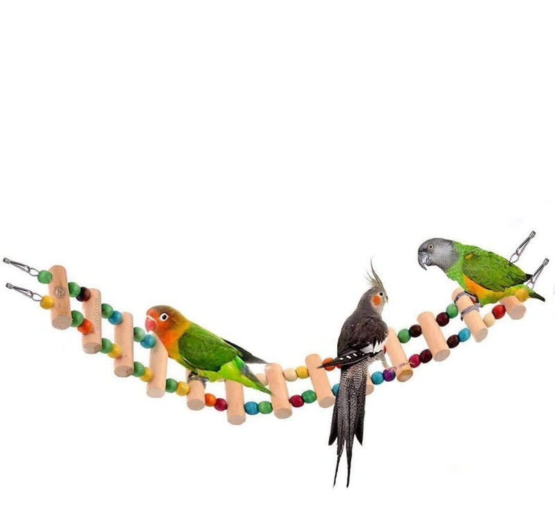 ZOHOKO Bird Parrot Toys Ladders Toys, Hanging Pet Bird Cage Accessories Hammock Toy for Small Parakeets Cockatiels, Lovebirds, Conures, Macaws, Lovebirds, Finches 10ladder - PawsPlanet Australia