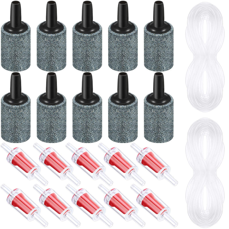 22 Pcs Aquarium Kit Set Includes 10 Pcs 1 Inch Air Stone Cylinder Bubble Diffuser 10 Pcs Air Pump Check Valves One Way Non-return Check Valve and 2 Pcs 3/16 Inch Airline Tubing for Aquariums Fish Tank - PawsPlanet Australia