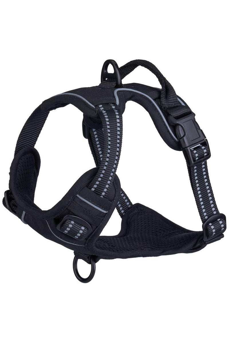 Sean's Store No Pull Dog Harness No Choke Front Lead Dog Reflective Harness, Adjustable Soft Padded Pet Halter Vest with Easy Control Handle for Small to Large Dogs (Black Harness, Small) Black Harness - PawsPlanet Australia