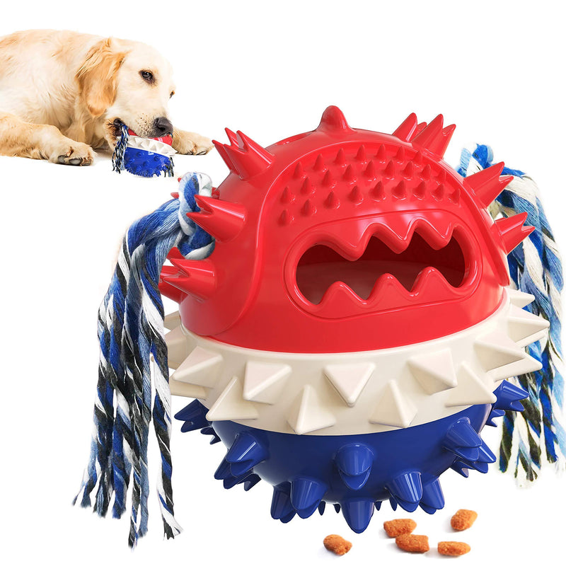 Eonisu Dog Chew Toys for Aggressive Chewers Dog Toys for Puppies Teething Indestructible Leaky Food Squeak Toys Balls Educational Pet Product Dogs Chew Spiky Balls for Dogs to Brush Their Teeth - PawsPlanet Australia