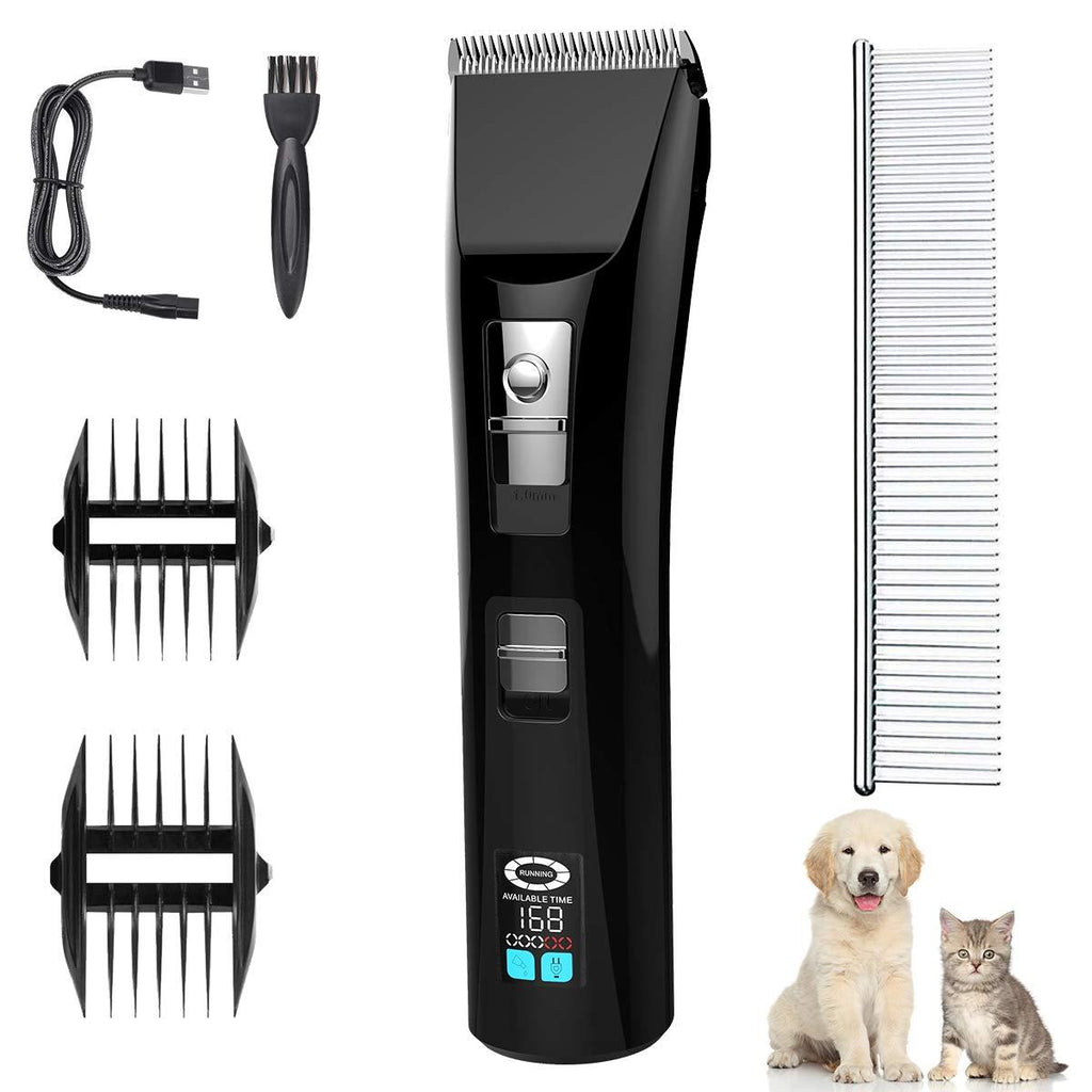 ENJOY PET Dog Clippers, Cordless Dog Grooming Clippers, Dog Grooming Kit with LCD Display Low Noise Dog Hair Trimmer, 4 Adjustable Blade Electric Clipper for Dog Cat Pet Supplies - PawsPlanet Australia