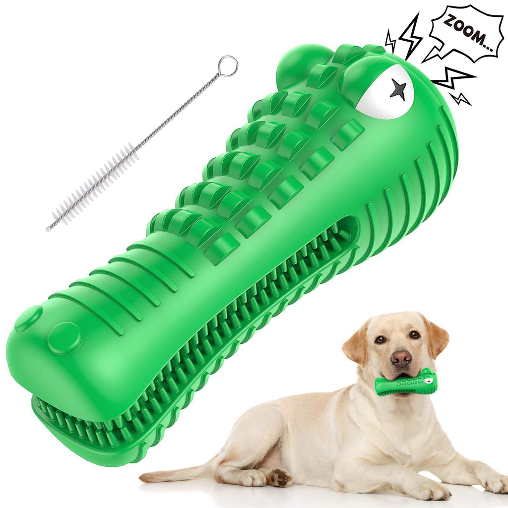 HomeGif Squeaky Dog Chew Toys- Indestructible Natural Rubber Dog Toys with Cleaning Brush for Aggressive Chewers, Large Breed, Dog Teeth Cleaning Toys,Heavy Chewers Dog Toys for Medium Large Dogs - PawsPlanet Australia