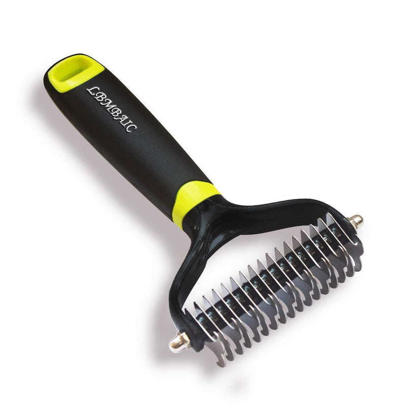 LBMBAIC Undercoat Rake for Dogs with 9+17 Double Sides Tooth Safe Dog Grooming Brush for Deshedding Mats & Tangles Removing Pet's Hair for Long Hair Cats& Dogs Brush for Shedding. - PawsPlanet Australia