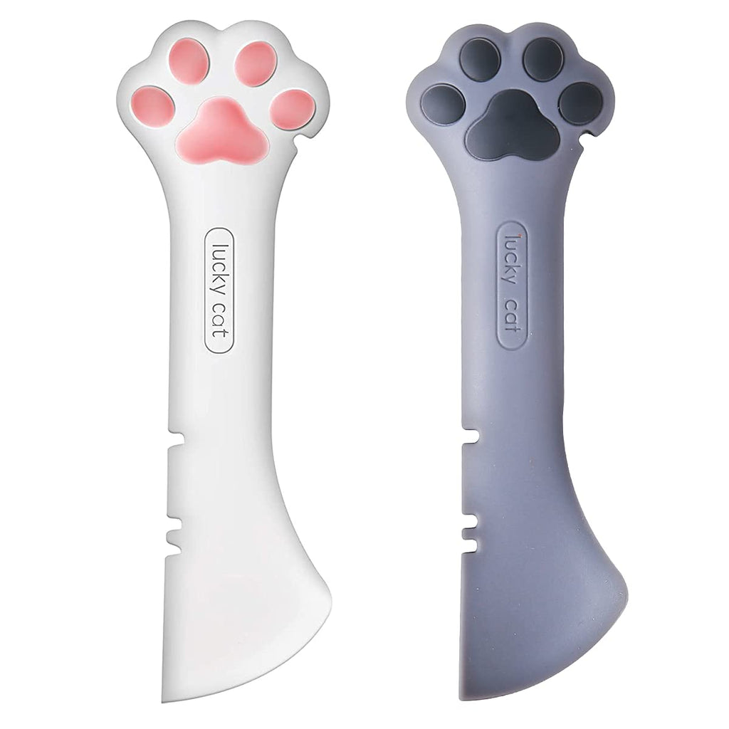 2 Pieces Pet Food Can Spoon,2 Pieces Pet Can Opener Spatula Can Spoon Plastic Pet Food Spoon for Dogs and Cats - PawsPlanet Australia
