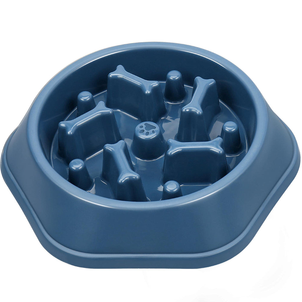 UPSKY Slow Feeder Dog Bowl Anti-Chocking Dog Feeder Bone Pattern Interactive Dog Food Bowl Non-Slide Healthy Design Dog Lick Bowl for Medium Small Dogs blue - PawsPlanet Australia