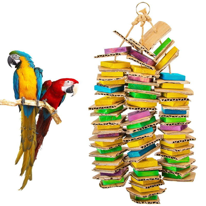 MYFAMIREA Parrot Toys for Medium Birds, Parrot Chewing Toy Bird Cage Chewing Toy for African Greys, Cockatoos, Macaws, Small Medium and Large Birds Cardboard - PawsPlanet Australia