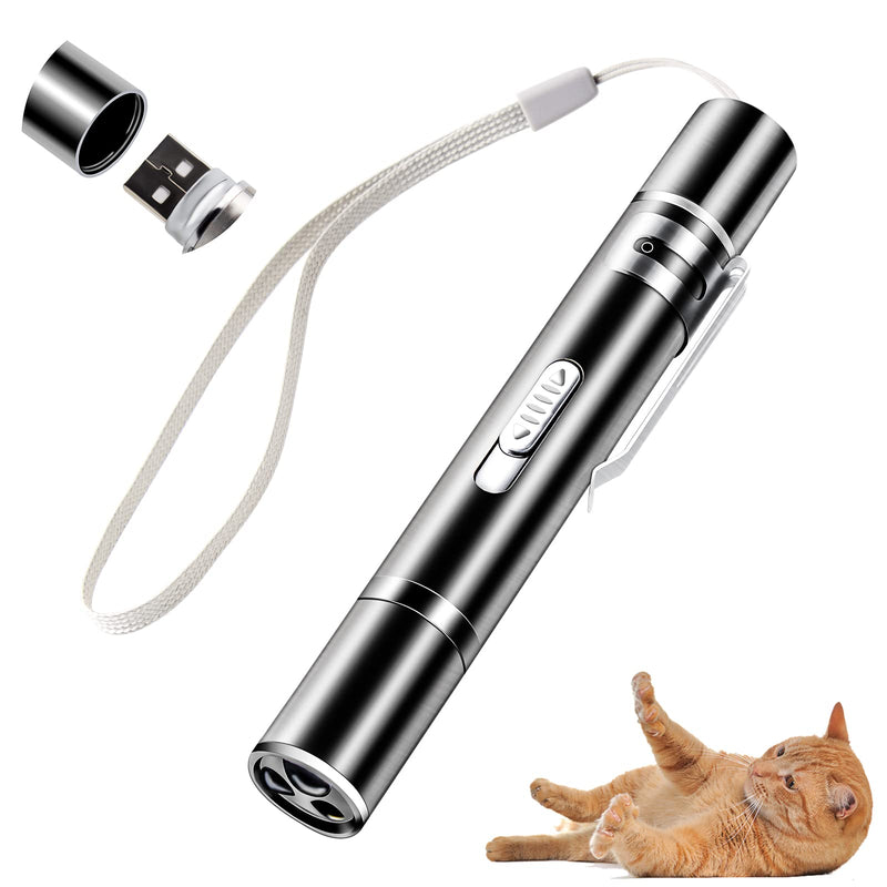 Cat Toys for Indoor Cats Kitten Dogs Catch Interactive Red LED projecter Pointer, Pet Training Tool (USB Charging and 5 Patterns) - PawsPlanet Australia