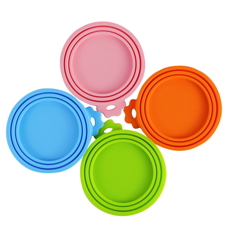 Lydia's Deal Pack of 4 Pet Can Covers. Universal BPA Free & Dishwasher Safe/Silicone Pet Food Can Lid Covers 4PC - PawsPlanet Australia