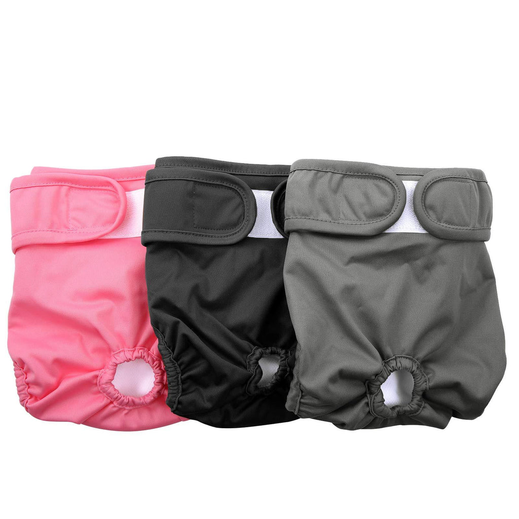 MAZORT Dog Diapers Female, Washable Highly Absorbent Puppy Wraps, Reusable Leakproof Dog Panties with Adjustable Straps for Doggy Female Girl in Heat & Periods, 3 Pack Simple Style 1 XS - PawsPlanet Australia