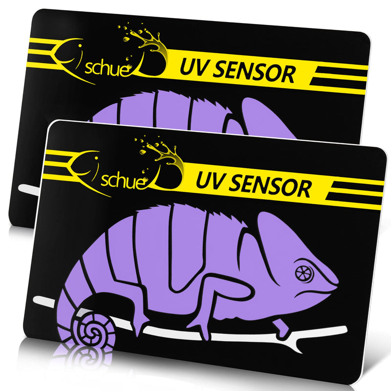 Fischuel Quick Test UVB Sensor, Reptile UV Tester Heating Lamp Photochromic UVB Card Indicator，Available with UVB/C, Compatible with Sunglass Test & Sterilizing, Over 500 Times Reusable (2 Packs) - PawsPlanet Australia