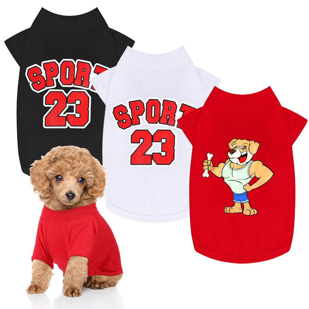 3 Pieces Dog Shirts Pet Shirts Pet Puppy Apparel Sweatshirt Elastic Breathable Dog T-Shirts for Small to Medium Dogs Puppy (S) - PawsPlanet Australia