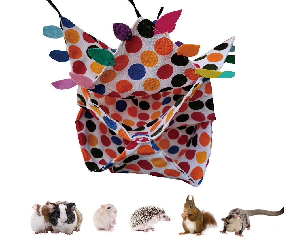 Rat Hammock Hamster Bed Guinea Pig Toys Small Animal Hammock Soft and Durable for Cage Triple Hanging Bed Bunk Bed for Squirrel Mouse Mice Sugar Glider Chinchilla,Colorful Polka Dots Multi-colored - PawsPlanet Australia