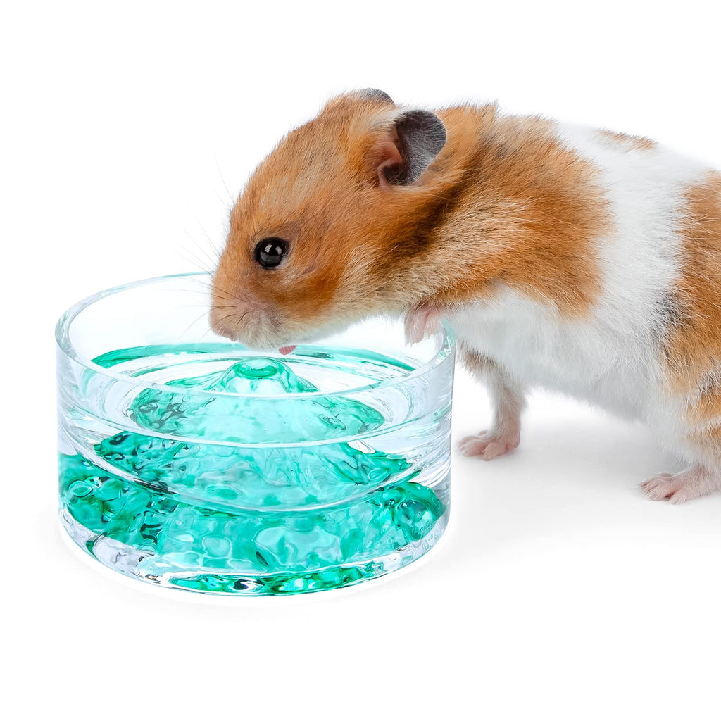 Niteangel Hamster Feeding & Water Bowls: - Mount Fuji Series Glass Drinking Bowls for Dwarf Syrian Hamsters Gerbils Mice Rats or Other Similar-Sized Small Pets Green - PawsPlanet Australia
