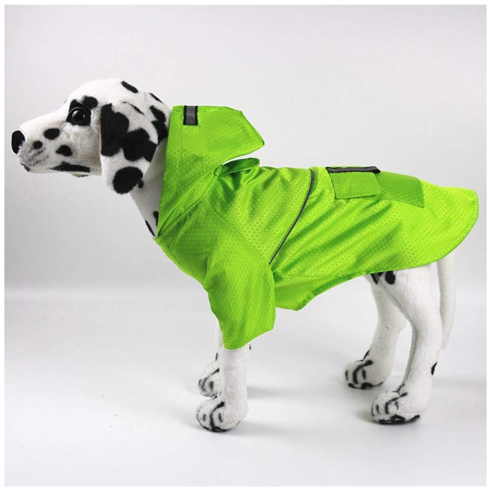 Worderful Dog Raincoat Leisure Waterproof Dog Clothe Adjustable Dog Reflective Raincoat for Small Medium Dogs Cats (Green, S) Green - PawsPlanet Australia