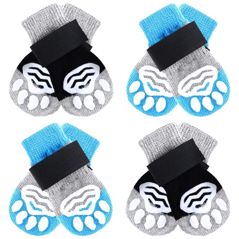 Saintrygo 8 Pieces Anti-Slip Dog Socks Paw Protector with Paw Patterns and 8 Pieces Adjustable Straps for Puppy Pet Paw Protection Indoor Wear Better Traction Control on Floor X Large - PawsPlanet Australia