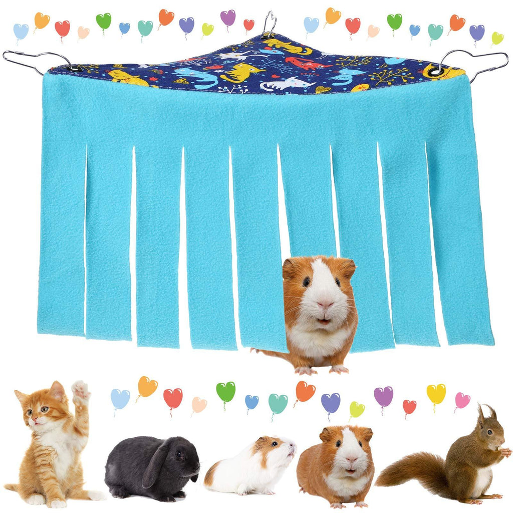 Guinea Pig Hideout Hideaway Corner Peekaboo Toys Cage Accessories with Reversible Side and 2 Curtains for Guinea Pigs Ferrets Chinchillas Rats Bunny and Other Small Animals (Blue Cat Pattern) Blue Cat Pattern - PawsPlanet Australia