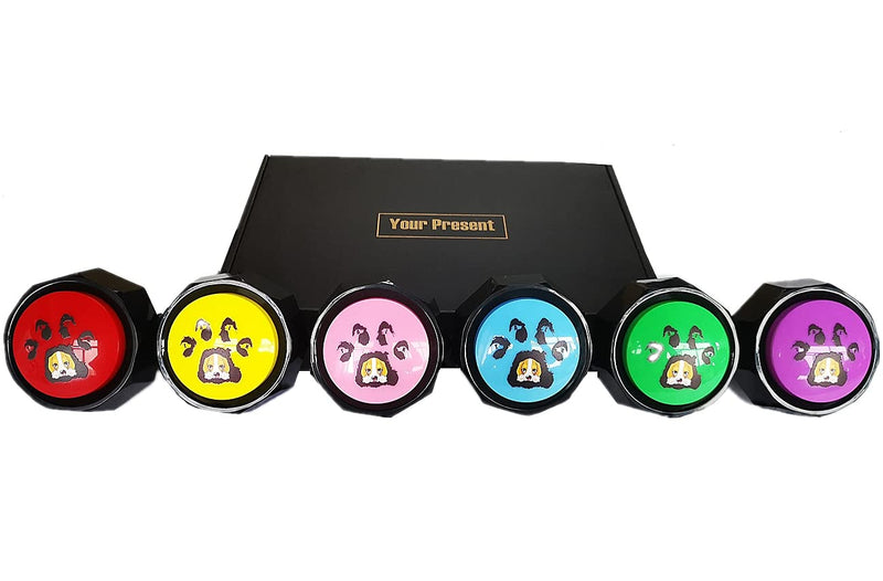 RIBOSY Set of 6, Dog Speech Training Buzzers, Recordable Buttons - Record& Playback Your Own Voice to Train Your Dog Voice What They Need (Battery Included) - PawsPlanet Australia