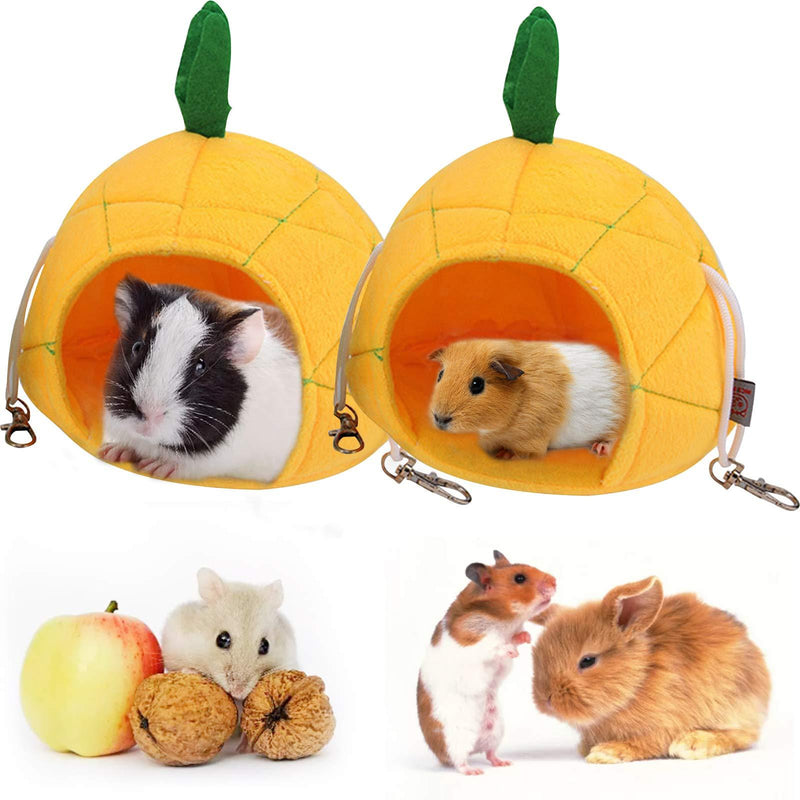 2 Packs Hamster Bed Hamster Cages Accessories Pineapple Hammock Soft Hamster House Bed, Hamster Hideout Guinea Pig Hammock Guinea Pig Accessories for Guinea Chinchilla Small Pets Hamster Bedding - PawsPlanet Australia