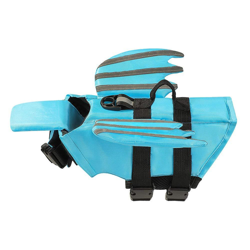 Dog Life Jacket Vests for Swimming, Blue Orange Mermaid Shark Life Jacket for Dogs with Neck Float for Small Medium Large Dogs, Dog Life Vest Saver Perserver Water Vest for Boating Canoeing Beach Extra Small Blue Wings - PawsPlanet Australia