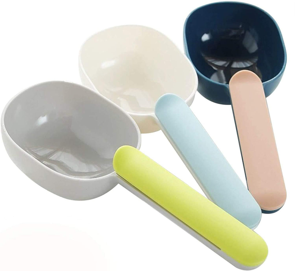 Maubooyu Dog Food Scoop, Plastic Measuring Cup Pet Food Feeding Spoon 1 Cup Size with Ergonomic Bag Clip Handle for Dry Liquid Dogs Cats Birds and Kitchen Seasonings Multicolor - PawsPlanet Australia