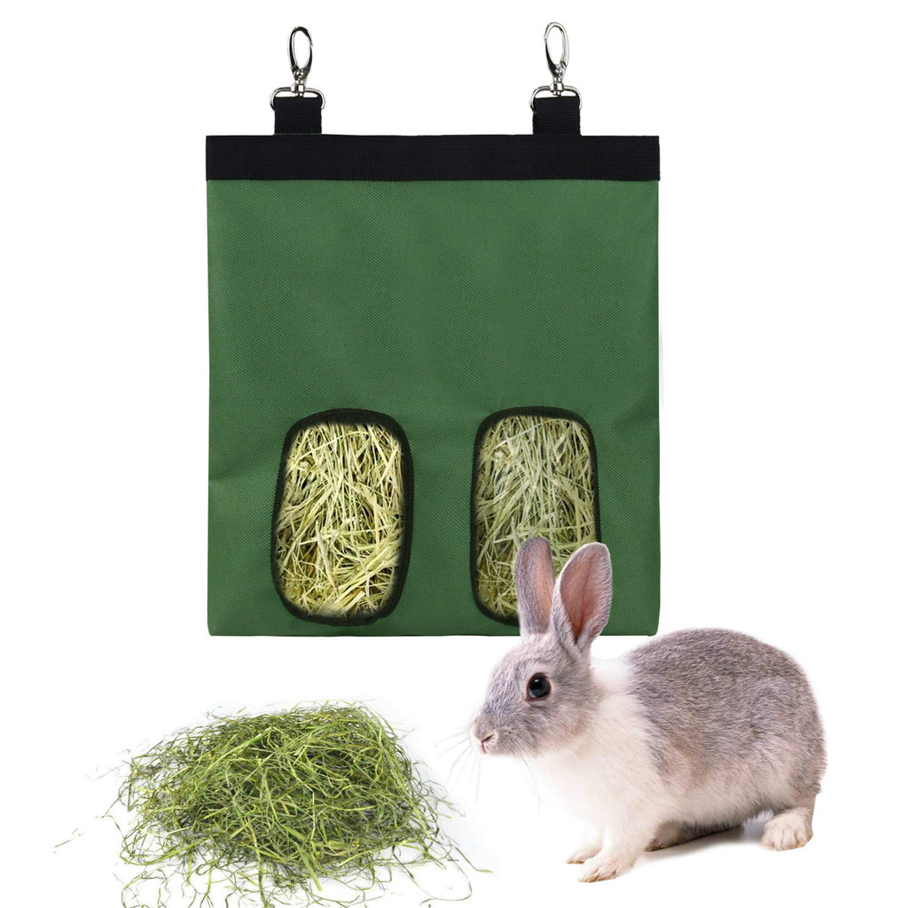 GeerDuo Rabbit Hay Feeder Bag, Guinea Pig Hay Feeder Storage ，Hanging Feeding Hay for Small Animals Larege Size 600D Oxford Cloth Fabric Green - PawsPlanet Australia