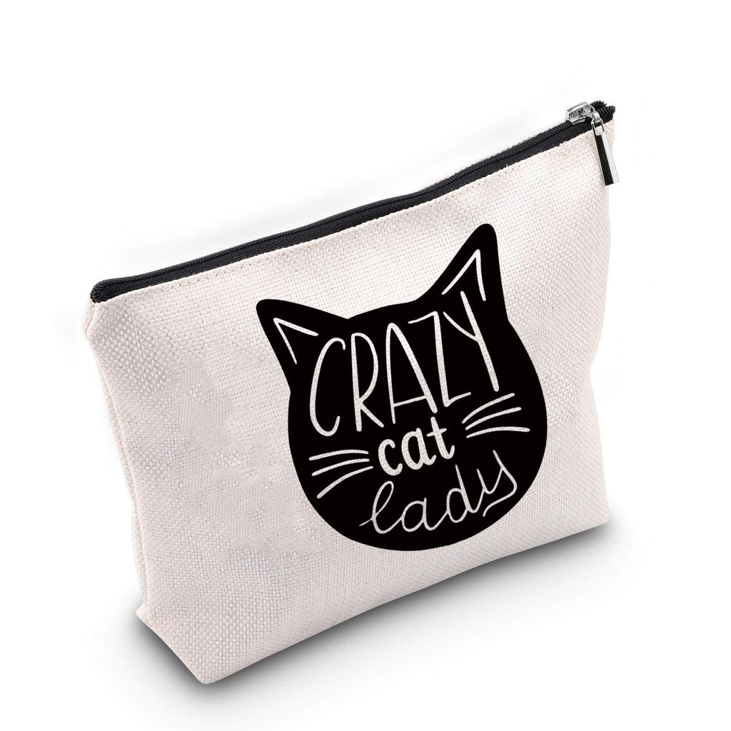 TSOTMO Crazy Cat Lady Makeup Bag Cat Lover Cosmetic Bags Gifts Cat Mom Gifts For Birthdays (Cat Lady) - PawsPlanet Australia