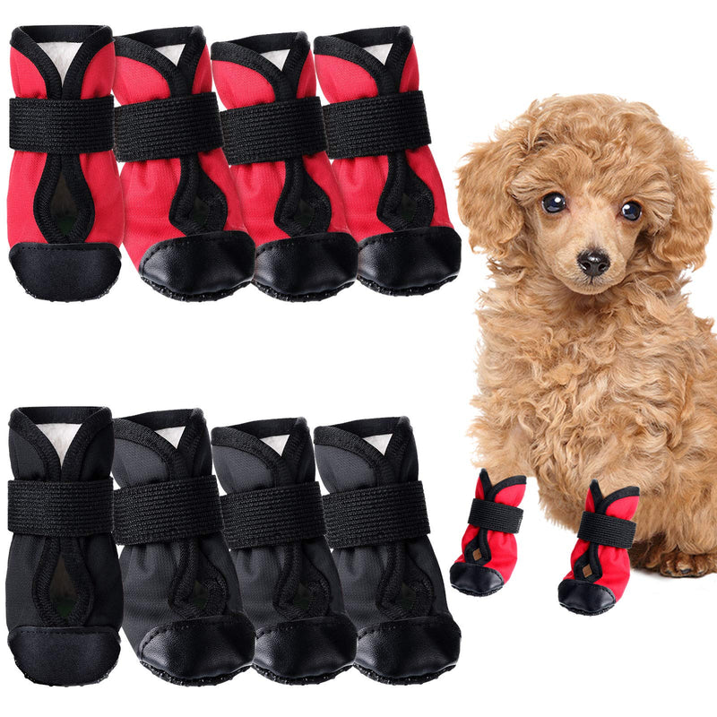 Weewooday 8 Pieces Dog Shoes Waterproof Dog Boots Non Slip Rain Shoes Paw Protector for Snow Rain Day Middle and Small Dogs Teddy Pomeranian Bichon - PawsPlanet Australia