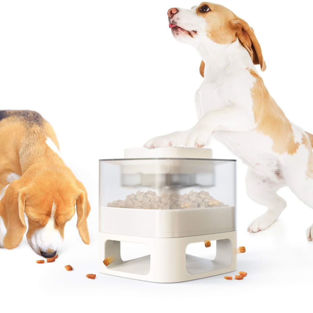 Dog Feeder, DOTPET Dog Slow Feeder Pet Self-Feeder Bloat Stop Boredom Reduction Increases IQ Interactive Puzzle Dog Toys Feeder Dog Food Dispenser for Small, Medium and Large Dog/Cat/Pet (White) White - PawsPlanet Australia