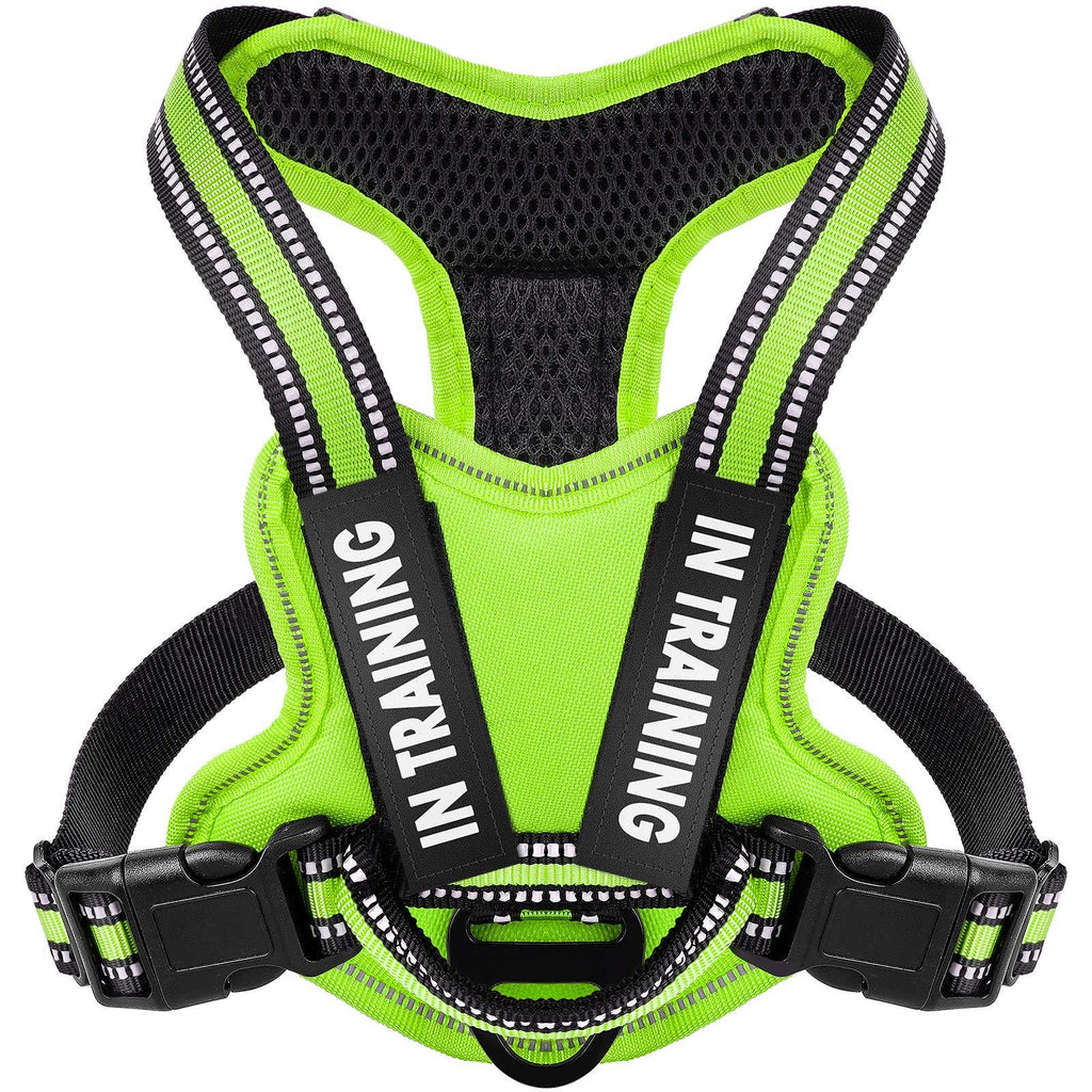 Bolux Dog Harness, Over The Head Dog Harness No Pull Dog Oxford Vest Reflective Breathable Adjustable Pet Halter for Small Medium Large Size Dogs - No More Pulling, Tugging or Choking (Green, S) S: Neck 14-18"|Chest 18-22" Green - PawsPlanet Australia
