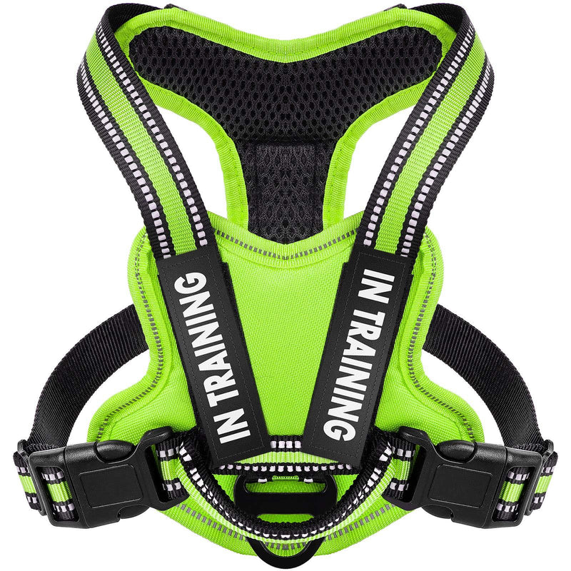 Bolux Dog Harness, Over The Head Dog Harness No Pull Dog Oxford Vest Reflective Breathable Adjustable Pet Halter for Small Medium Large Size Dogs - No More Pulling, Tugging or Choking (Green, S) S: Neck 14-18"|Chest 18-22" Green - PawsPlanet Australia