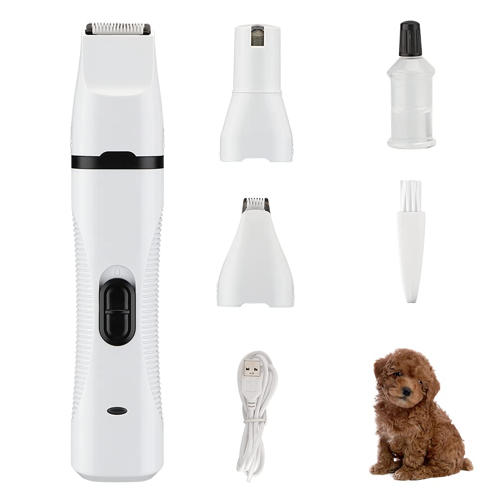 Dog Clippers, 3 in 1 Dog Grooming Kit Low Noise Dog Nail Clippers Cordless Dog Nail Grinder, Dog Grooming Clippers Grooming Supplies Also for Cats Pets, Dog Hair Clippers, Dog Nail Trimmers, WILBUR.P - PawsPlanet Australia