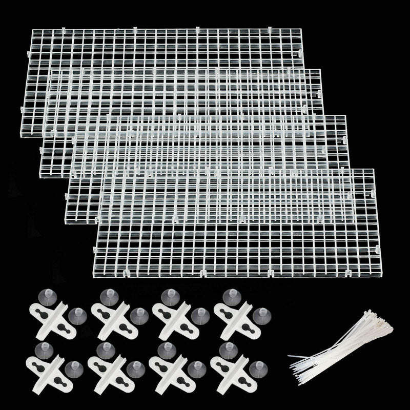 cyzhce 4PCS Hole Diameter 1CM Aquarium Fish Tank Isolation Plate, Bottom Filter Grid, Bottom Filter Plate, Plastic Mesh Partition Grid - PawsPlanet Australia