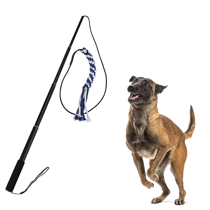 GOOSEEN Dog Flirt Pole Interactive Dog Tug Toy Extendable Dog Teaser Wand with 1 Cotton Rope Durable Telescopic Lure Stick for Dog Pet Toys for Training & Exercise - PawsPlanet Australia