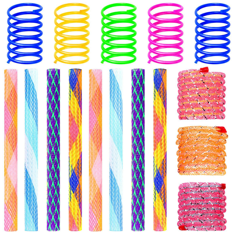 Sratte 30 Pieces Cat Spring Toys Set Colorful Coils for Kittens Cat Plastic Coil Spiral Springs Toys Playful Coils for Cats Kittens, Random Color - PawsPlanet Australia