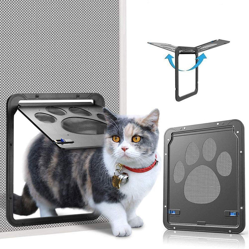 SLADE Pet Cat Dog Screen Door Sliding Screen Doggie Door for Exterior Doors Cat/Dog Door Lockable S - 24cm W * 29cm H - PawsPlanet Australia