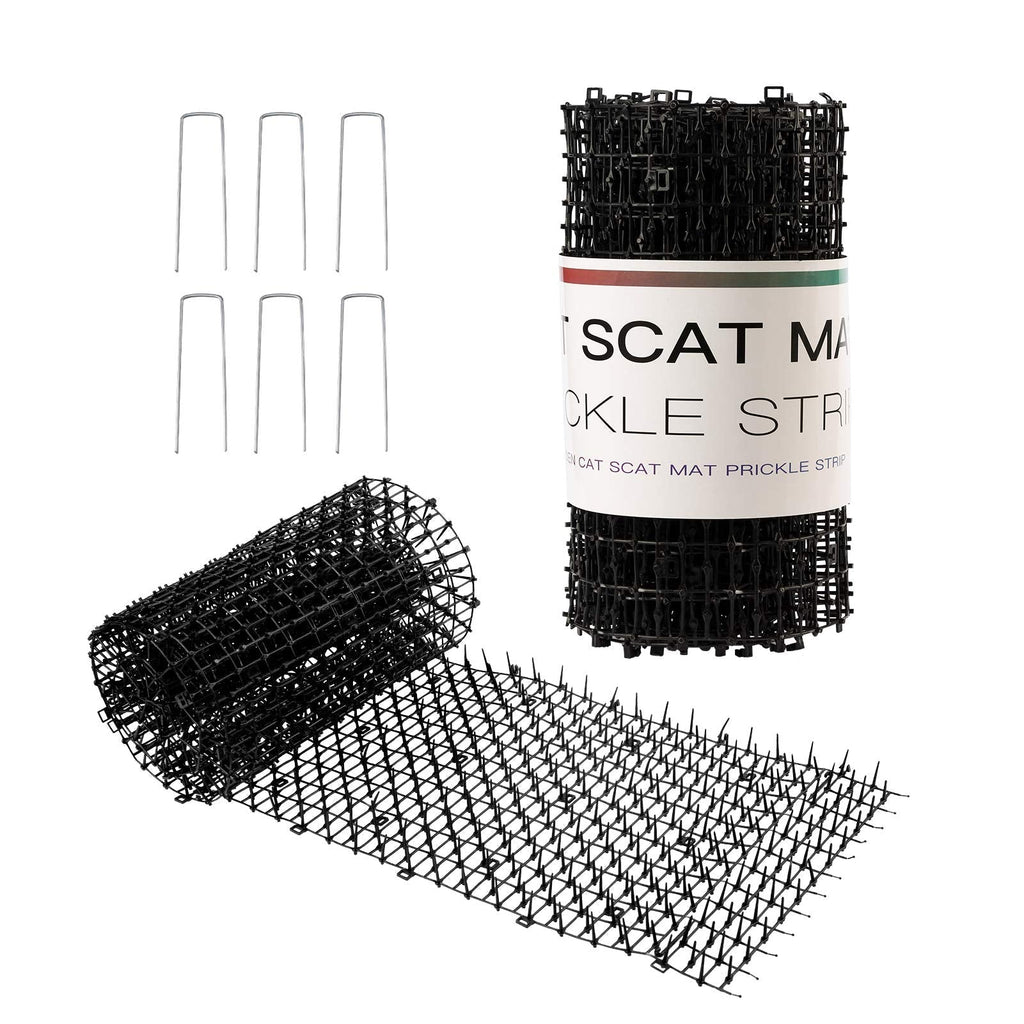 Hmyomina 8.2 FT Cat Scat Mat with Spikes Cat Deterrent Mats Plastic Scat Mat for Cats Include 6 Staples Black - PawsPlanet Australia