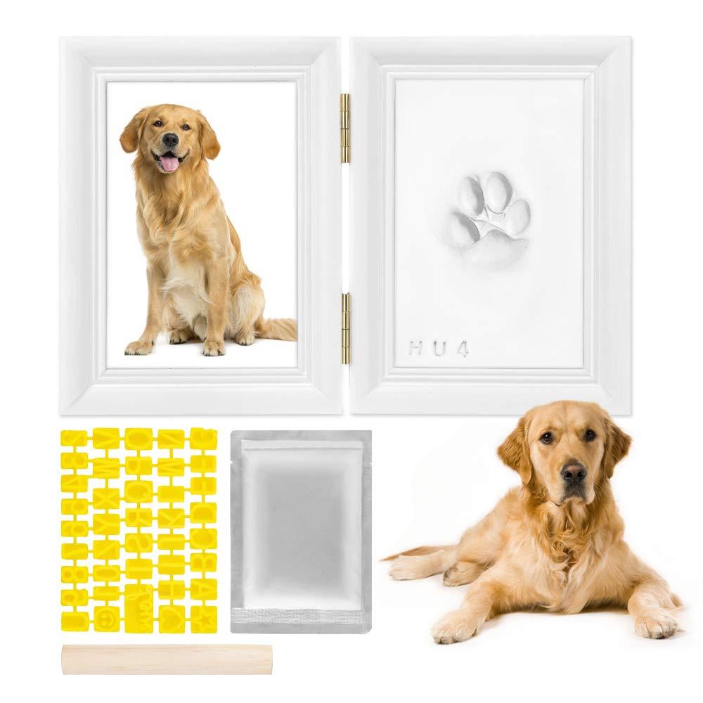 SlowTon Pet Pawprint Keepsake Kit, Picture Frame with Clay Imprint Kit, Personalized Gift for Dogs Pet Lovers - PawsPlanet Australia