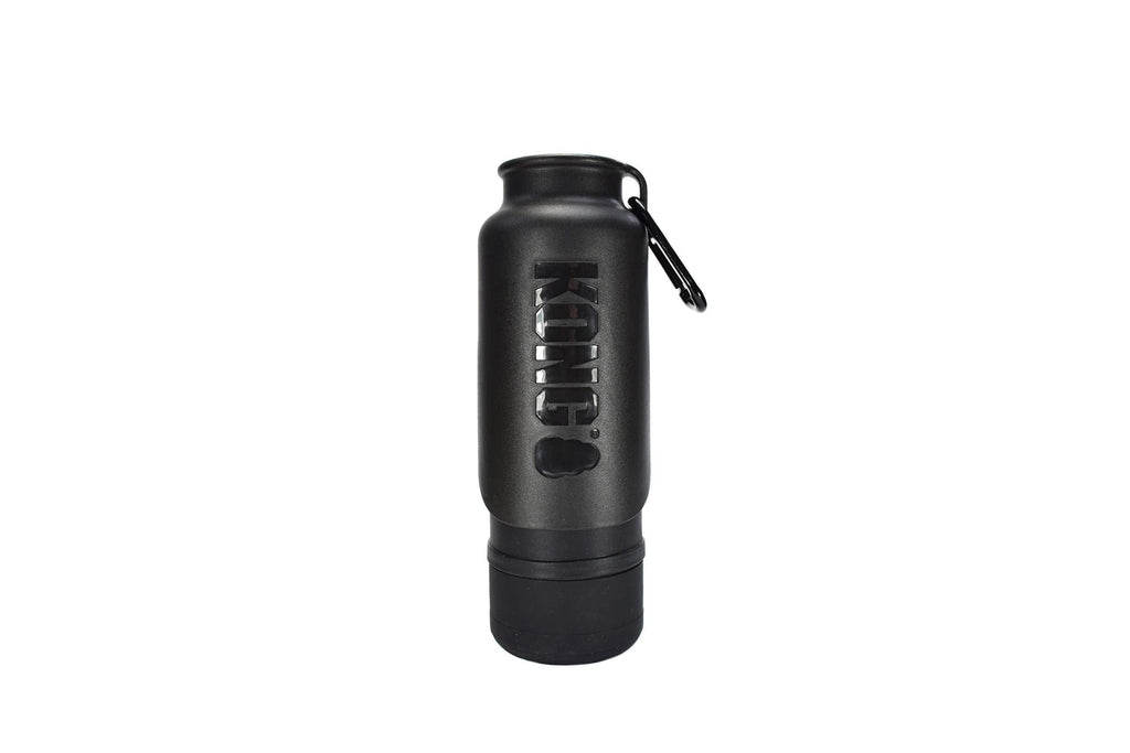 KONG H2O Insulated Dog Water Bottle & Travel Bowl, 25 oz Black - PawsPlanet Australia