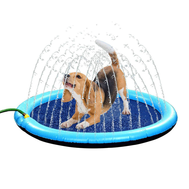 Bundaloo Dog Sprinkler Pool - Outdoor Water Splash Mat & Bathing Fountain for Pets - Thick PVC Material, Non-Slip Bottom, Connects to Standard Garden Hoses - Summer, Lawn & Yard Toy - 51” Diameter - PawsPlanet Australia