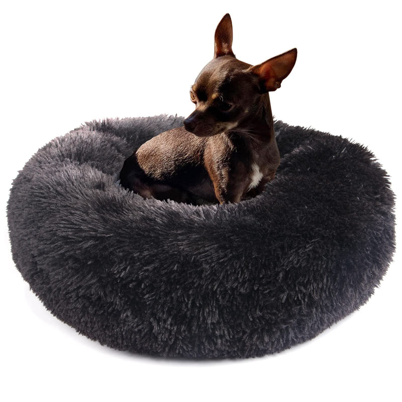 nononfish Puppy Beds for Small Dogs Washable 19” Black Calming and Anxiety Pet Beds Fluffy and Plush Durable Small Dog Bed S-19" Black - PawsPlanet Australia