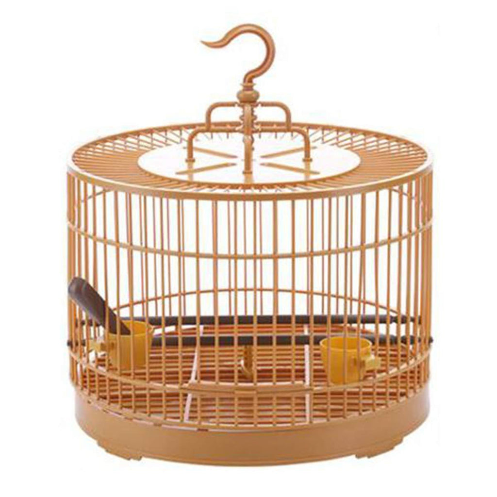 Yissone Round Bird Cage, Plastic Bird House Carrier, Vintage Style Hanging Bird Cage with 2 Feeding Cups for Small Birds Parrot (30cm in Diameter) - PawsPlanet Australia