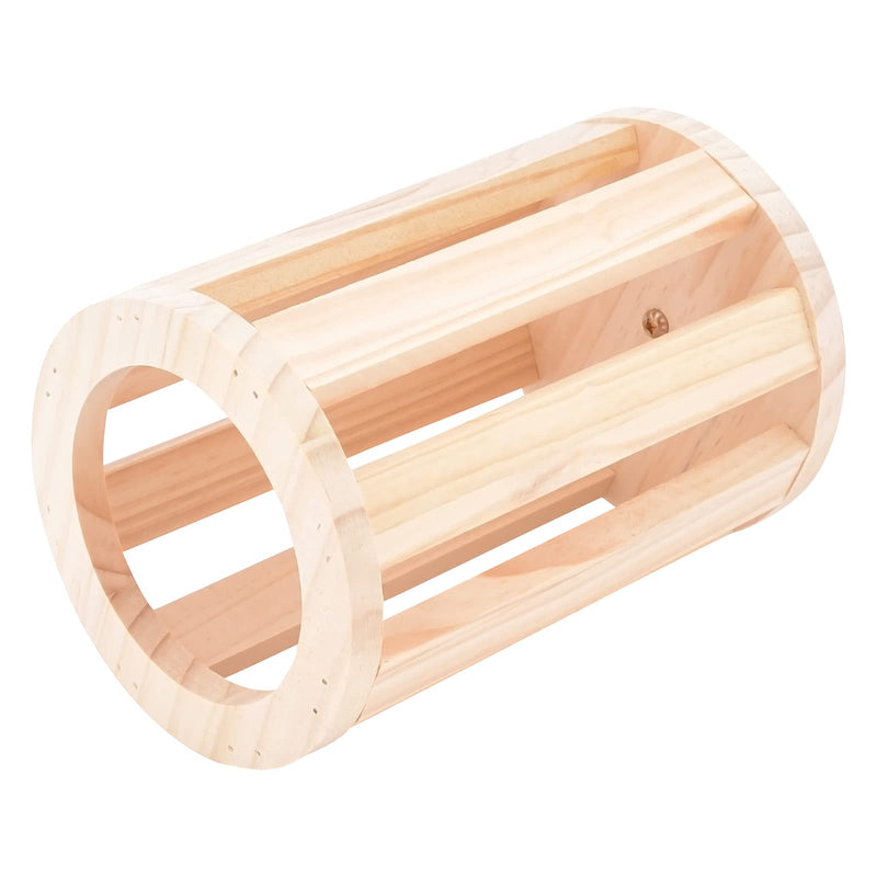 AHANDMAKER Rabbit Hay Feeder Rack, Natural Wooden Cylindrical Wall-Mountable Hay Manger for Small Animals, Bunny Feeder, Guinea Pig Food Bowl, Chinchilla Hay Bin - PawsPlanet Australia