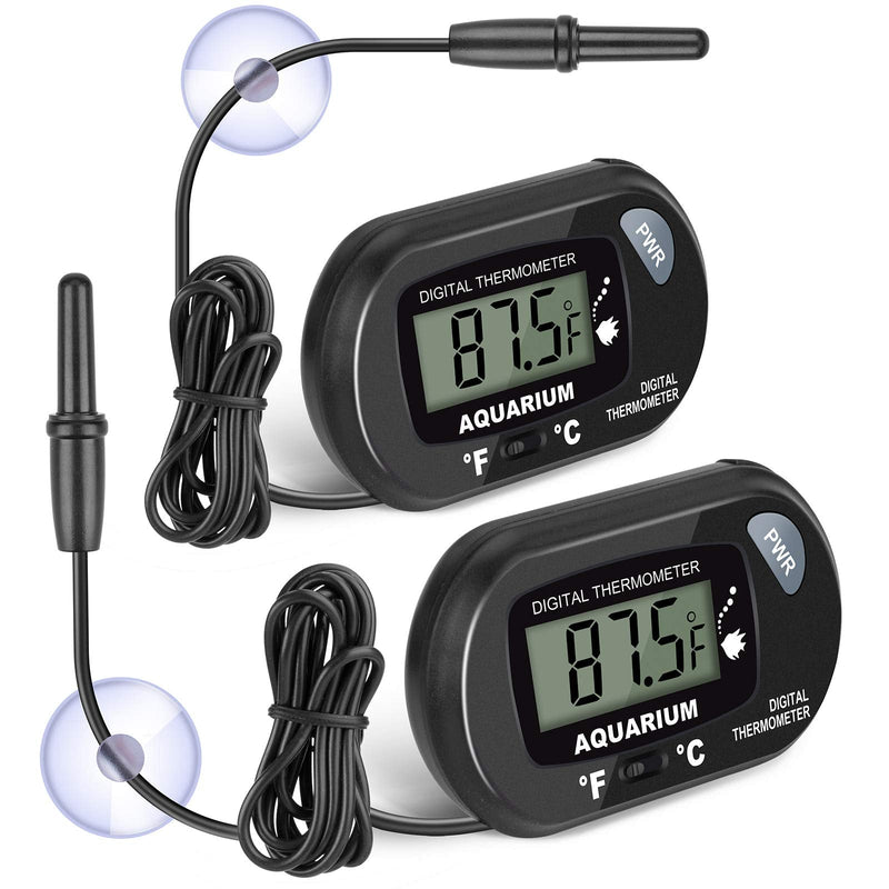 2-Pack Aquarium Thermometer, Fish Tank Thermometer, AikTryee Water Thermometer with LCD Display Fahrenheit/Celsius(℉/℃) for Vehicle Reptile Terrarium Fish Tank Refrigerator. - PawsPlanet Australia