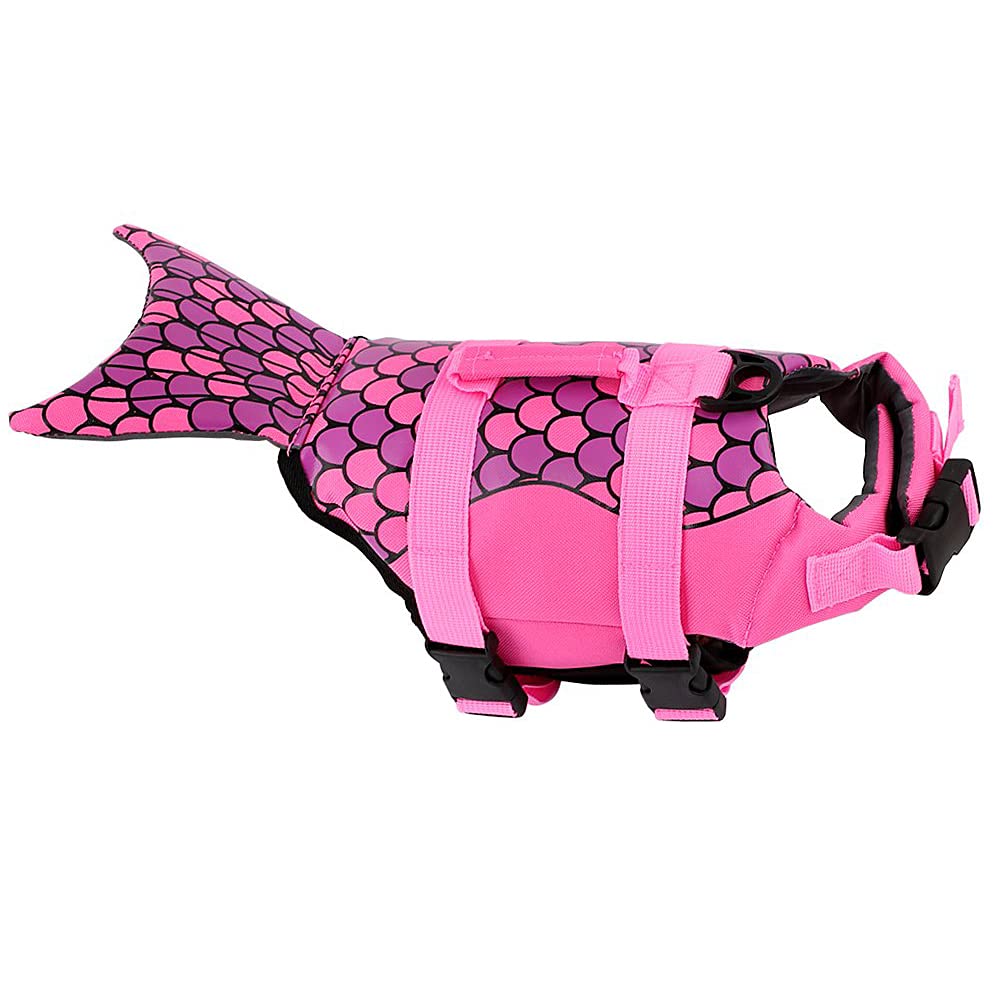 Dog Life Jacket Shark, Ripstop Dog Life Vest with Rescue Handle for Small Medium and Large Dogs, Pet Safety Swimsuit Preserver for Swimming Pool Beach Boating XS Mermaid - PawsPlanet Australia