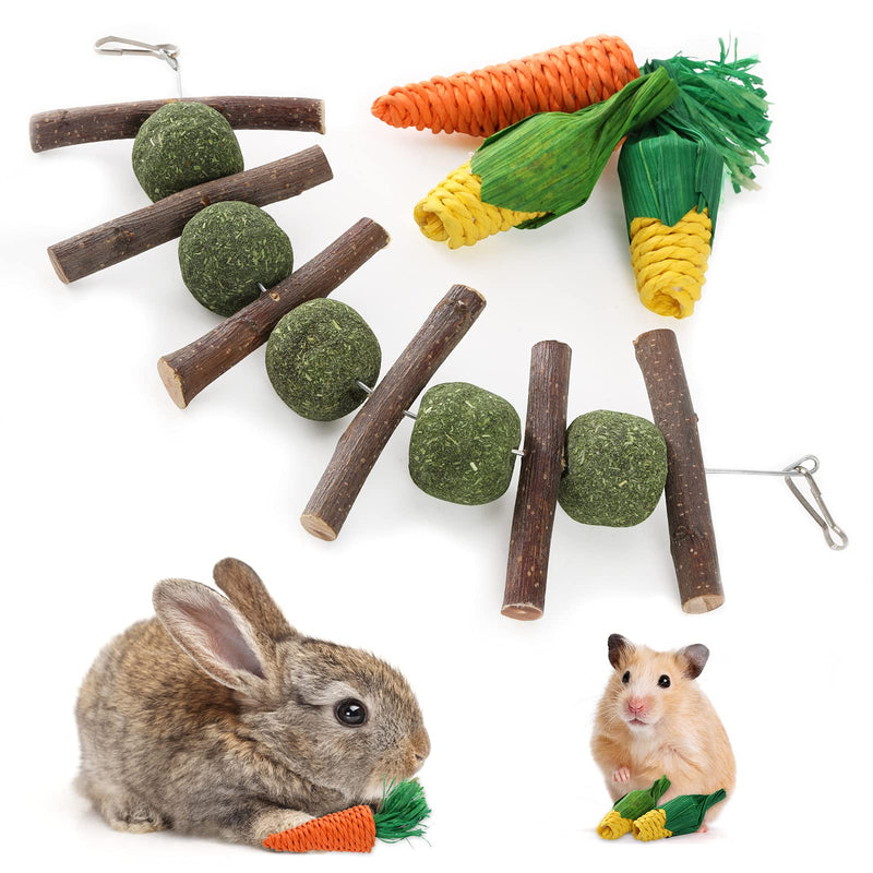 FONLLAM Rabbit Chew Toys, Handmade Natural Guinea Pigs Chew Toys, Perfect for Rabbit, Chinchilla, Hamster, Guinea Pigs - PawsPlanet Australia