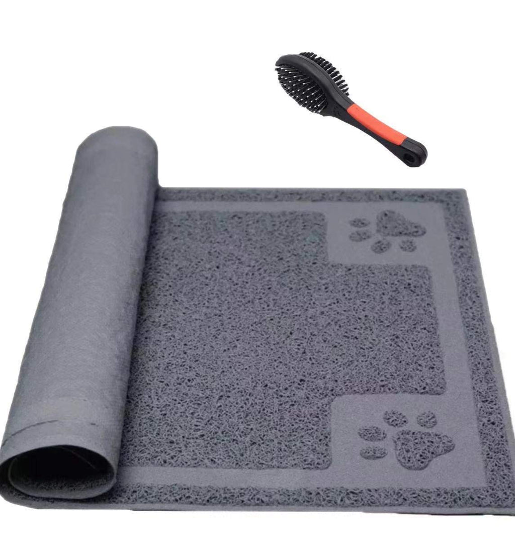Q Pet House cat Trapping Litter Mat, Waterproof Pet Feeding Mat with Non- Slip Backing for Cats and Dogs, Durable and Soft Pet Mat, Includes a Double-Sided Grooming Hair Brush - PawsPlanet Australia