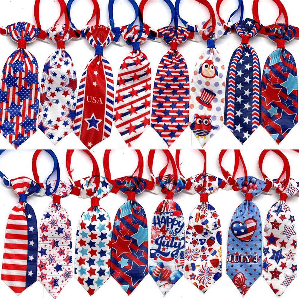 16 Pcs /Pack 4th of July US Independence Day Pet Accessories Pet Dog Bow Ties Dog Collars Neckties Puppy Cat Bowties Pet Supplies (uu) uu - PawsPlanet Australia