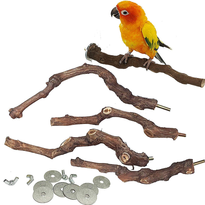 Bird perches for Parakeets 5 Pcs,Parrot Stand Pole Natural Grape Stick Grinding Paw Hanging Cage Accessories Toy Branches for Cockatiels/Finches/Parakeets - PawsPlanet Australia
