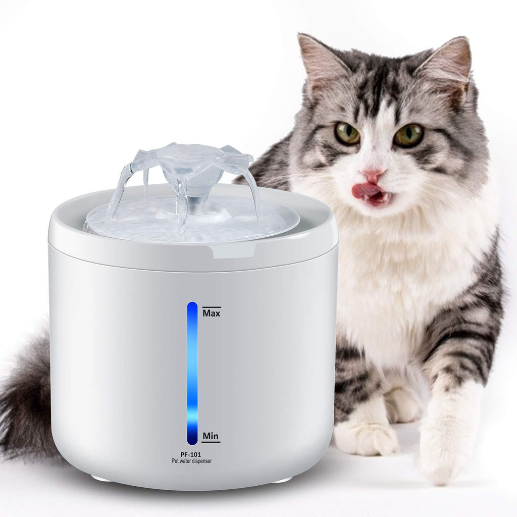 FYD Pet Fountain, 2L Large Automatic Cat Water Fountain Drinking Electric Ultra Quiet Dog Water Dispenser with LED Light and Filter for Cats, Dogs, Multiple Pets - PawsPlanet Australia
